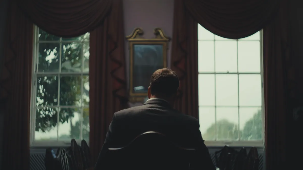 Production still: message trail visualised in the film